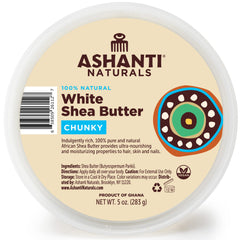 Ashanti Naturals Beurre Karité Blanc Cru 5oz, hydratation naturelle peau et cheveux.