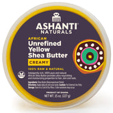 Ashanti Naturals Beurre de Karité Jaune Cru en bouteille, hydratation longue durée.