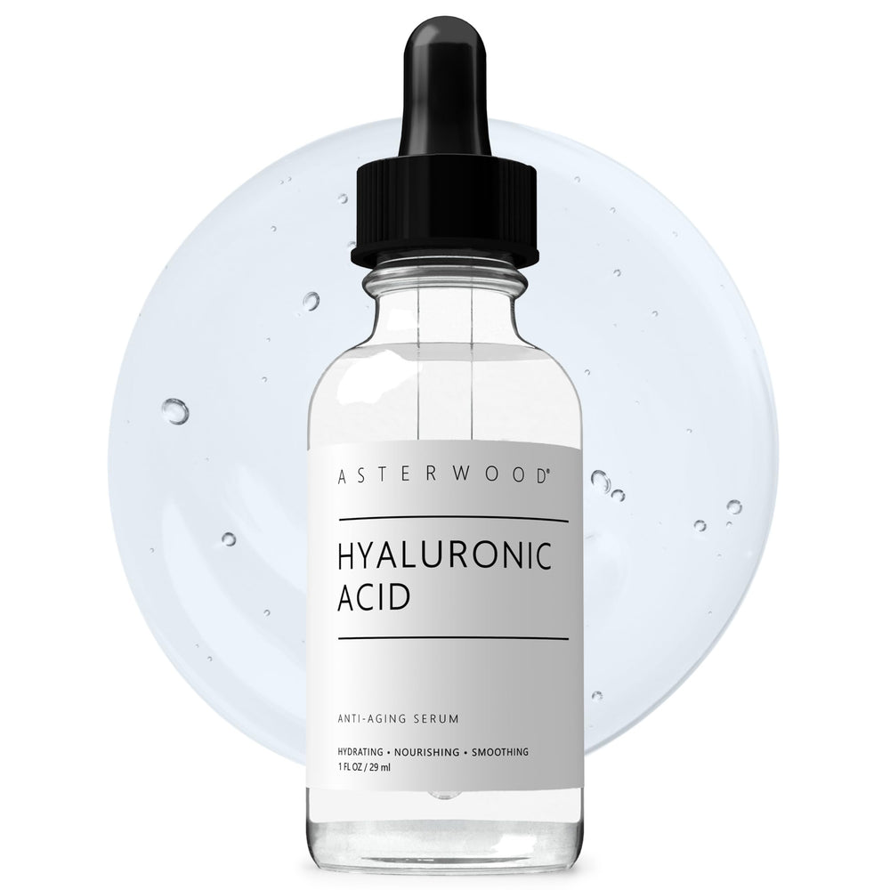 Sérum hyaluronique Asterwood dans sa bouteille, hydratation quotidienne en profondeur.