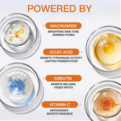Ingrédients naturels Asumtal: vitamine C et réglisse pour la peau.