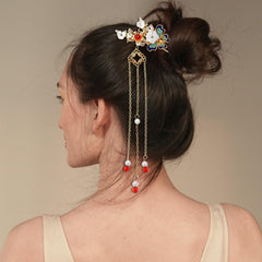 Aswewamt baton-cheveux-hanfu-ornement-cristal, allure raffinée pour événements traditionnels.