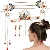 Aswewamt baton-cheveux-libellule-perle-cristal, accessoire élégant pour coiffure romantique.