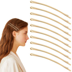 Pince-cheveux dorée Aswewamt géante 85 mm, idéale pour chignons volumineux.