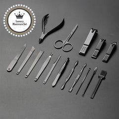 Outils de manucure Atimier en acier inoxydable, kit complet de 16 pièces.
