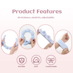 ATROCH Bandeau spa Puffy: design noeud mignon pour un look tendance.