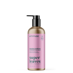 ATTITUDE après-shampooing hydratant menthe-orange, bouteille aluminium, hydratation durable.