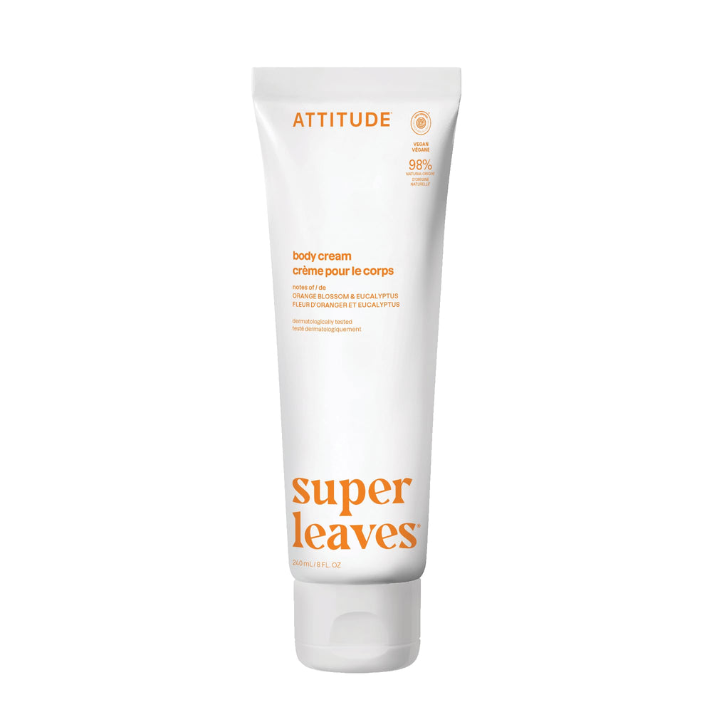 ATTITUDE Crème pour le corps, bouteille élégante, hydratation durable pour la peau sèche.