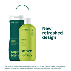 ATTITUDE Gel Douche Poire et Ambre, mousse douce qui nettoie en douceur tout en respectant la peau.