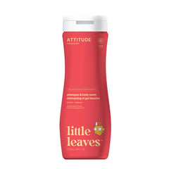 ATTITUDE Little Leaves 2-en-1, bouteille mango; nettoyage doux pour la peau et les cheveux.