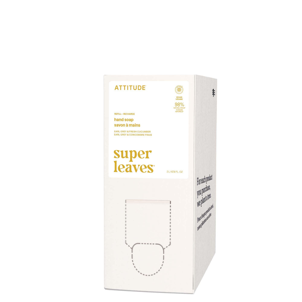 Savon liquide ATTITUDE pour les mains en bouteille, nettoyage doux et hydratation.