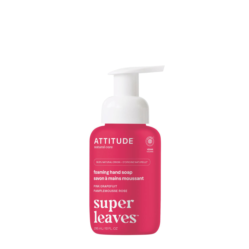 ATTITUDE savon mains mousse pamplemousse rose — hydratation douce après chaque lavage.