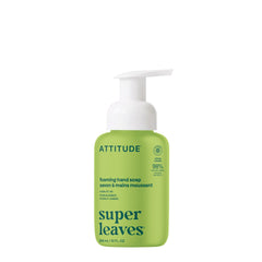 Attitude savon mousse main poire-ambre : parfum frais et nettoyage en douceur.