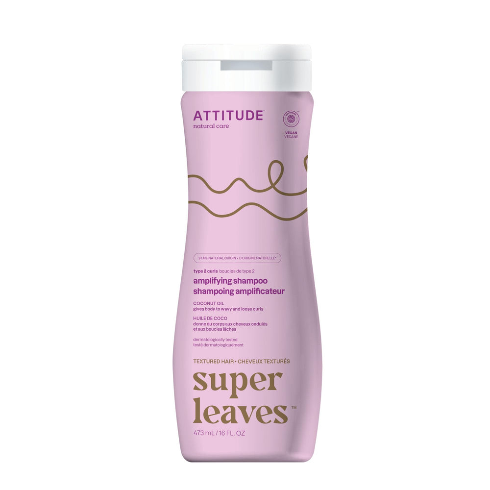 ATTITUDE Shampoing Amplifiant Boucles Bouteille, offre volume et définition.