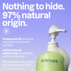 ATTITUDE Shampoing Nourrissant, huile de pépins de raisin pour brillance naturelle.