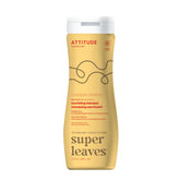 ATTITUDE Shampoing Nourrissant Moringa — bouteille lumineuse, hydratation légère pour boucles souples.