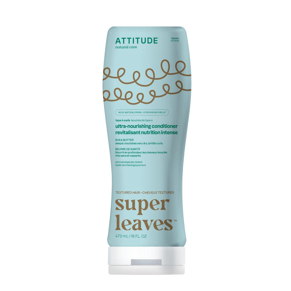 ATTITUDE Ultra-Nourrissant - bouteille d'après-shampoing boucles, hydratation et douceur naturelles.