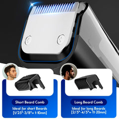 ATVOXIS tondeuse barbe avec lames affûtées et guides 1–20 mm