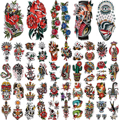 Atydkug tatouage temporaire grandes tailles couvre-bras et épaules