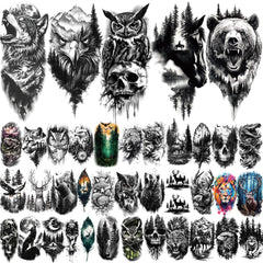 Tatouage temporaire Atydkug tigre grand pour une touche dynamique et puissante.