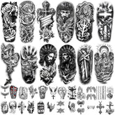 Atydkug tatouages temporaires: ensemble 77 feuilles pour bras et corps avec réalisme.