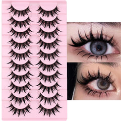 AUGENLI cils manga 16 mm, ensemble de 10 paires, pour un regard plus expressif.