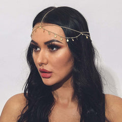 Aukmla haut-de-coiffure sequins-or détail costumé, parfait pour costume et prom.