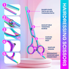 AULikY ciseaux effilage 27 dents – dégradé uniforme et précis