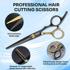 Ciseaux professionnels AULikY en acier inoxydable pour salon.