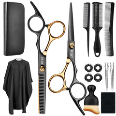 AULikY ensemble ciseaux-cheveux 15 pièces pour une coupe précise.
