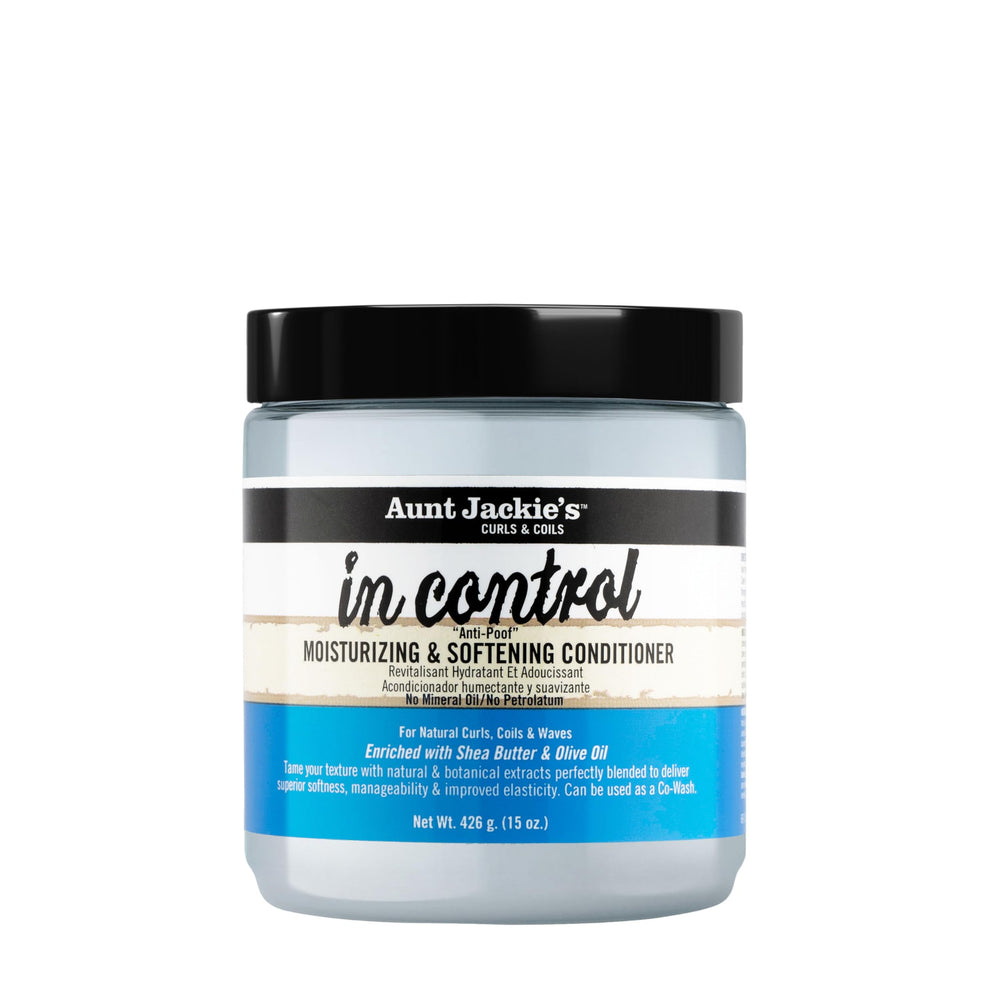 Aunt Jackie's En Contrôle - bouteille Anti-Poof, soin hydratant pour cheveux.