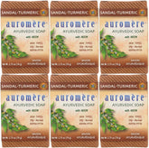 Auromere savo n ayurvédique santal-curcuma, barre naturelle pour peau équilibrée