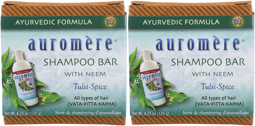 Auromere barre-shampoing écologique: soin solide durable et sans plastique.