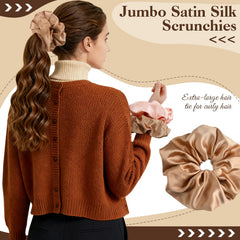 Auroray scrunchies satin grand diamètre – 7,2 pouces, parfait pour cheveux épais.