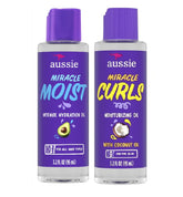 Aussie Miracle Moist Hair Oil – bouteille prête à hydrater les cheveux secs.