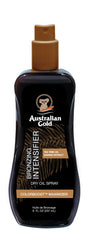 Australian Gold Intensificateur bronzant, pulvérisation huile sèche pour bronzage rapide et naturel.