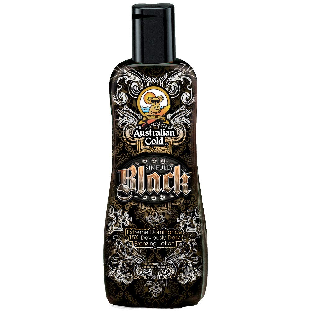 Australian Gold Sinfully Black 15x – bouteille pour une application fluide et bronzante