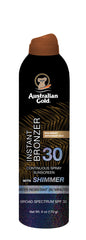 Australian Gold spray bronzant instantané offrant une couleur dorée et scintillante