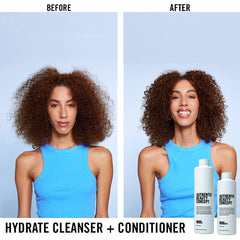 Étiquette durable et flacon recyclable sur Hydrate Cleanser Authentic Beauty Concept.