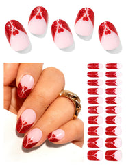 AutyaMee bandes gel cœur rouge, look glamour durable à domicile.