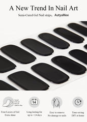 AutyaMee bandes-ongles-gel-noir-n03 offre 10 tailles ajustables.