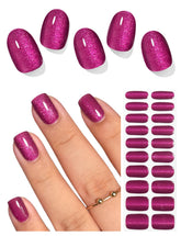 AutyaMee bandes œil-de-chat violet-rouge pour une manucure rapide à domicile.