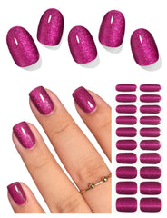 AutyaMee bandes œil-de-chat violet-rouge pour une manucure rapide à domicile.