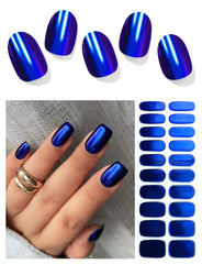 AutyaMee Strips Gel Bleu Miroir, emballage pratique avec accessoires adaptés.