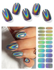 AutyaMee strips ongles gel semi-cuit arc-en-ciel laser pour une manucure rapide