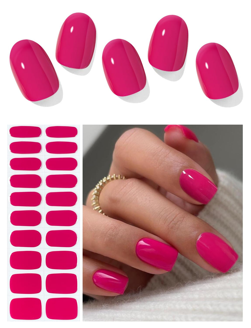AutyaMee bandes gel mi-cuisson Berry Pink dans leur boîte, prêtes à s'appliquer facilement.