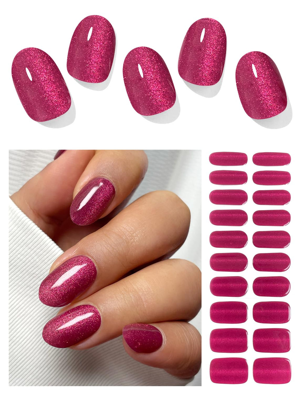 AutyaMee vernis gel semi-cuits Plum Red Cat Eye, manicure durable à domicile