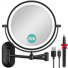 Auxmir miroir maquillage 8 pouces avec lumière, reflet net pour maquillage précis.