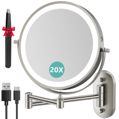 Auxmir miroir maquillage 8 pouces lumineux mural pour routine claire