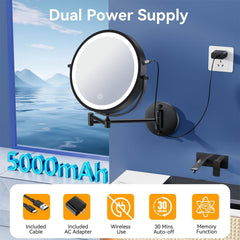 Auxmir miroir 5000mAh, autonomie longue pour sessions beauté.