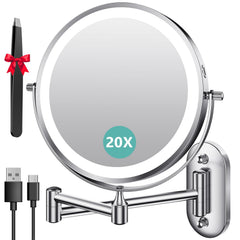 Auxmir miroir mural lumineux 8 pouces pour un maquillage clair et net.